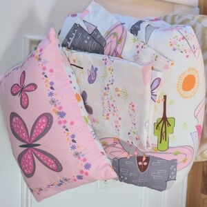 Fairy Tale Castle Comforter Set - Pink and Gray